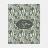 Groene Aarde Kerstmispatroon#6 ID1009 Fleece Deken (Voorkant)