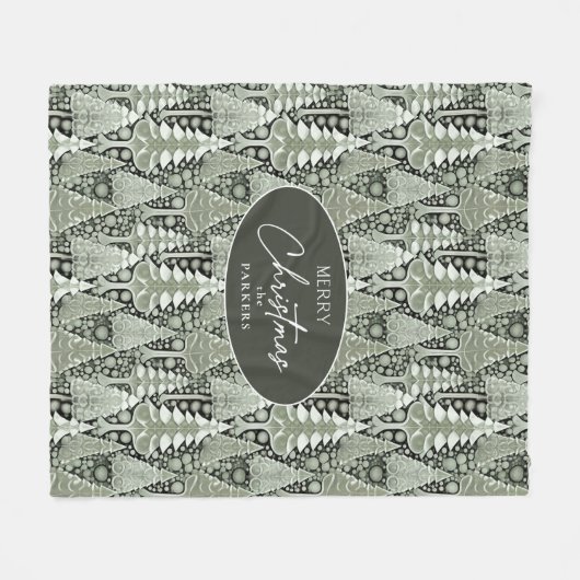 Groene Aarde Kerstmispatroon#6 ID1009 Fleece Deken (Voorkant (Horizontaal))