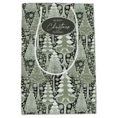 Groene Aarde Kerstmispatroon#6 ID1009 Medium Cadeauzakje (Voorkant)