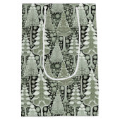 Groene Aarde Kerstmispatroon#6 ID1009 Medium Cadeauzakje (Achterkant)