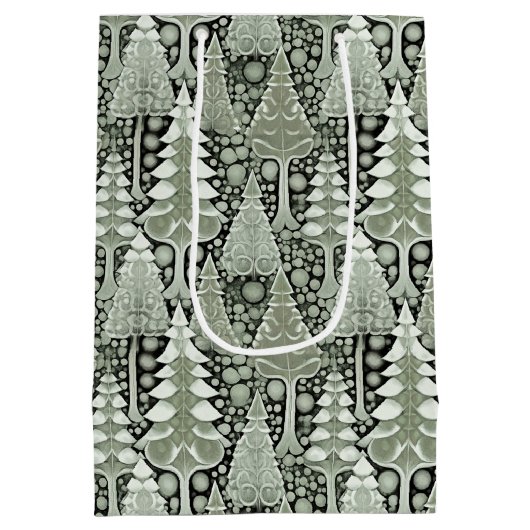 Groene Aarde Kerstmispatroon#6 ID1009 Medium Cadeauzakje (Achterkant)