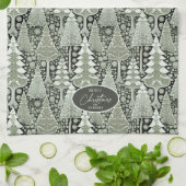 Groene Aarde Kerstmispatroon#6 ID1009 Theedoek (Gevouwen)