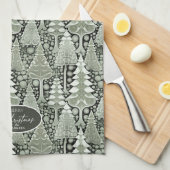 Groene Aarde Kerstmispatroon#6 ID1009 Theedoek (Quarter Fold)