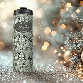 Groene Aarde Kerstmispatroon#6 ID1009 Thermosbeker