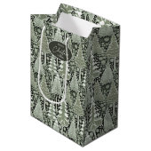 Groene Aarde Kerstpatroon#6 ID1009 Medium Cadeauzakje (Voorkant Gekanteld)