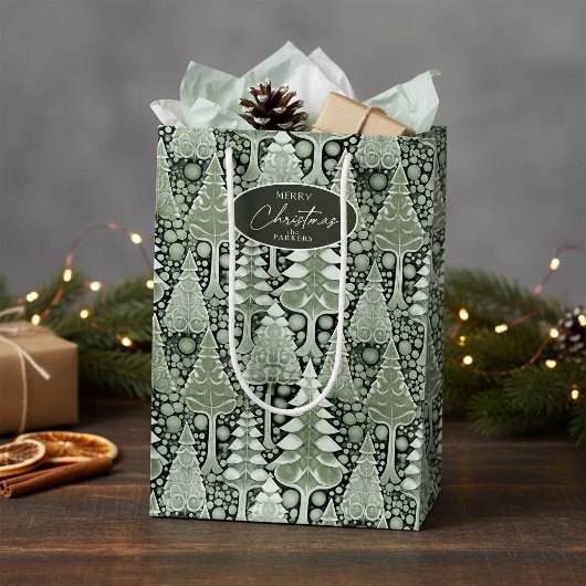 Groene Aarde Kerstpatroon#6 ID1009 Medium Cadeauzakje