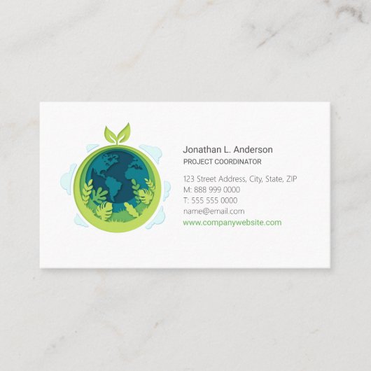 Groene Aarde Milieu Visitekaartje (Voorkant)