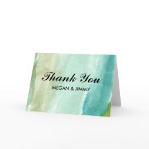 groene abstracte aquarel bedankkaart
