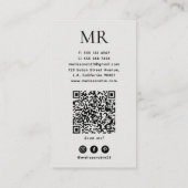 Groene Abstracte Aquarel met Monogram & QR Code Visitekaartje (Achterkant)