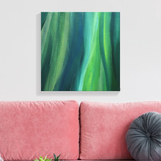 Groene Abstracte Art Canvas Print (Insitu (Woonkamer))