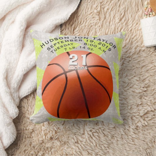 Groene Abstracte Basketball-bakkerij - Birthecord Kussen (Deken)