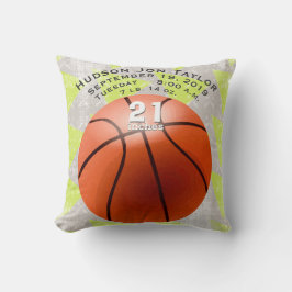 Groene Abstracte Basketball-bakkerij - Birthecord Kussen