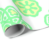 Groene abstracte bloemenvlekkeloos patroon cadeaupapier (Rol Hoek)