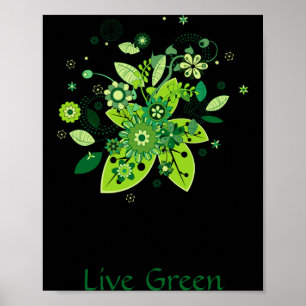 Groene Abstracte Boom T-shirt Poster