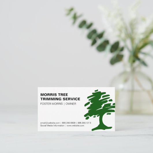 Groene Abstracte Boom | Tuinieren Landschapsarchit Visitekaartje (Staand voorkant)