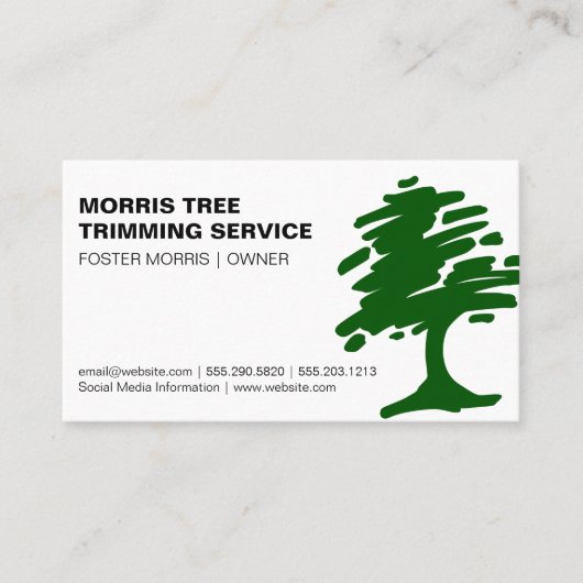 Groene Abstracte Boom | Tuinieren Landschapsarchit Visitekaartje (Voorkant)