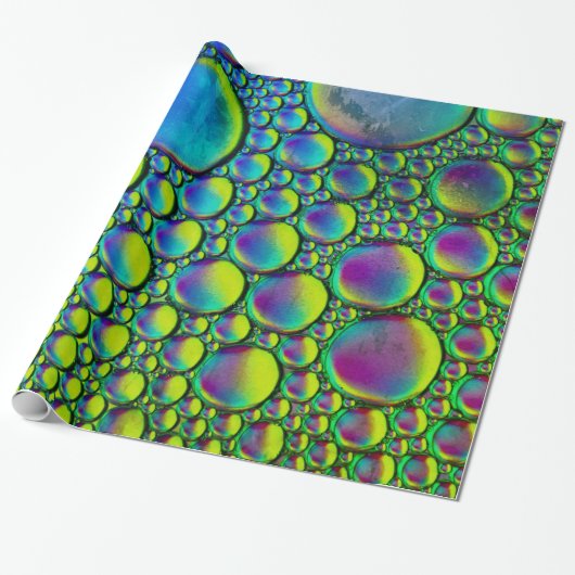 Groene Abstracte bubbels op papier (Uitgerold)