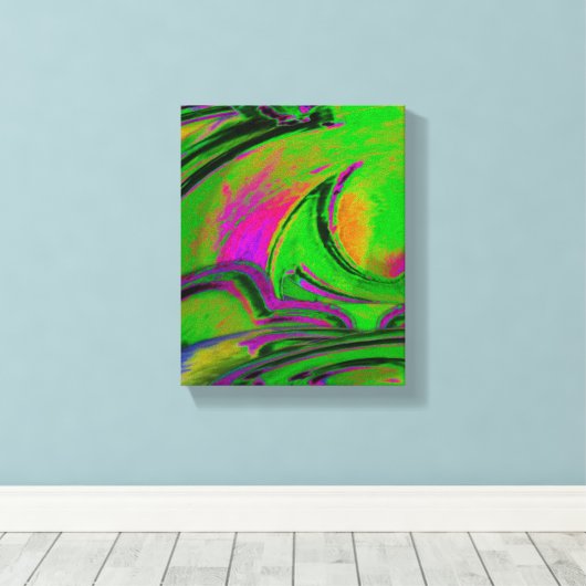 Groene Abstracte Canvasprint Canvas Afdruk (Insitu (Houten vloer))