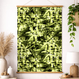 Groene Abstracte Cubistische Geometrische Patroon  Poster