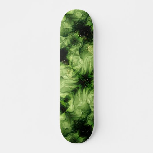 Groene abstracte draaikolk persoonlijk skateboard (Voorkant)