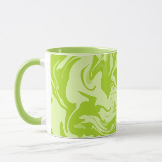 Groene Abstracte Draaikolken Mok (Links)