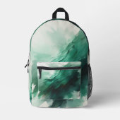 Groene Abstracte Emerald Vibes Bedrukte Rugzak (Voorkant)