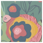 Groene Abstracte Floral Stof (Close Up)