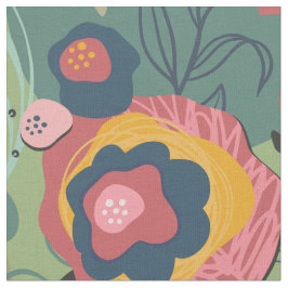 Groene Abstracte Floral Stof