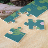 Groene Abstracte Floral Vines Patroon Aangepaste F Legpuzzel (Zijkant)