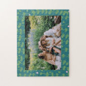 Groene Abstracte Floral Vines Patroon Aangepaste F Legpuzzel (Verticaal)