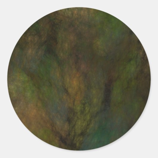 Groene Abstracte Fractal Round Sticker (Voorkant)