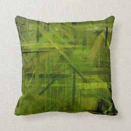 Groene Abstracte gekleurde Vintage Kussen