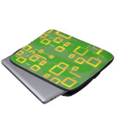 Groene Abstracte Geometrische Elektronicatas Laptop Sleeve (Voorkant onderkant)