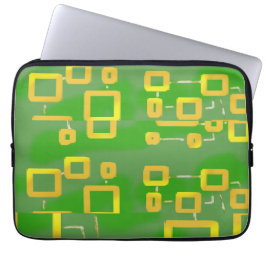 Groene Abstracte Geometrische Elektronicatas Laptop Sleeve