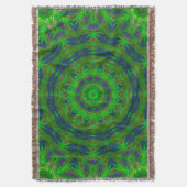 Groene Abstracte Gooi Deken (Voorkant Verticaal)