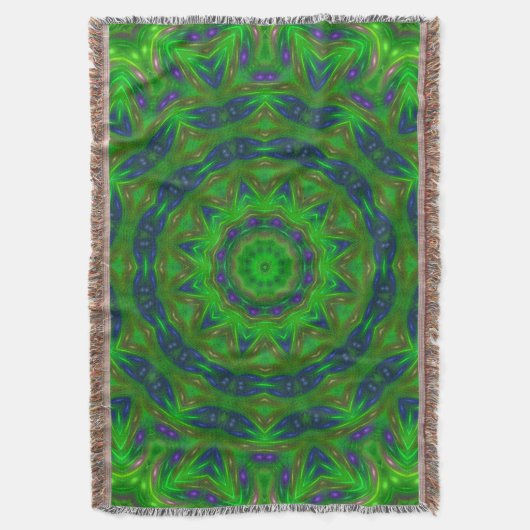 Groene Abstracte Gooi Deken (Voorkant Verticaal)