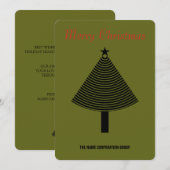 Groene abstracte kerstboom zakelijke uitnodiging (Voorkant / Achterkant)