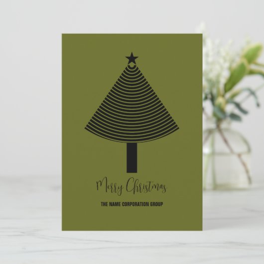 Groene abstracte kerstboomuitnodiging kaart (Staand voorkant)
