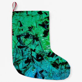 Groene abstracte kerstsok, Zoete eco groene  Kleine Kerstsok
