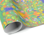 groene abstracte kunst Italiaanse look Cadeaupapier (Rol Hoek)