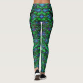 Groene abstracte kunst Leggings (Achterkant)