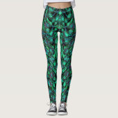 Groene abstracte kunst Leggings (Voorkant)