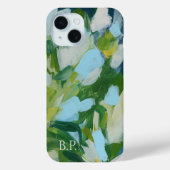 Groene Abstracte Kunst Monogram Aangepaste Naam Case-Mate iPhone Case (Achterkant)