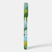 Groene Abstracte Kunst Monogram Aangepaste Naam Case-Mate iPhone Case (Achterkant / Rechts)