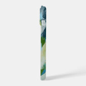 Groene Abstracte Kunst Monogram Aangepaste Naam iPhone 15 Case (Linkerkant)