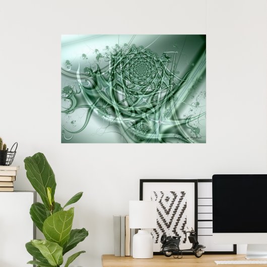 Groene Abstracte kunst Poster (Thuiskantoor)