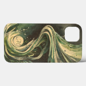 Groene Abstracte Kunst Water Swirl Waterverf Canva Case-Mate iPhone Case (Achterkant (horizontaal))