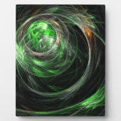 Groene abstracte kunstplaat rond de wereld fotoplaat (Voorkant)