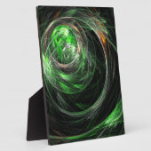Groene abstracte kunstplaat rond de wereld fotoplaat (Zijkant)