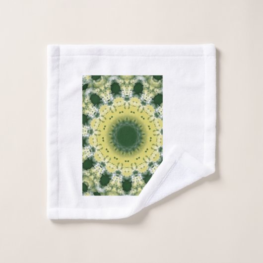 Groene Abstracte Mandala | Natuur geïnspireerde ha Bad Handdoek (Wasdoekje)